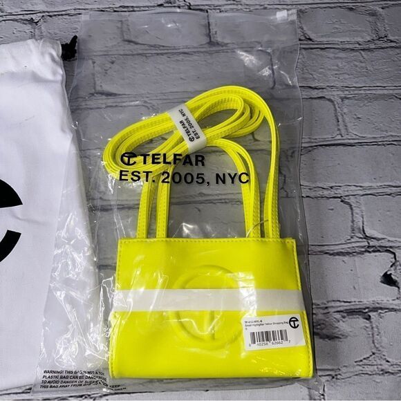 Telfar Small Shopping Bag Highlighter Yellow NWT - Picture 5 of 11
